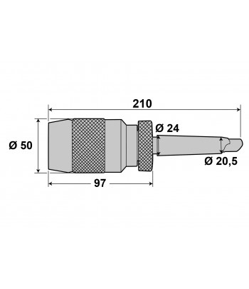 Mandrina cu con morse 3, 1-16 mm B18
