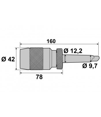 Mandrina cu con morse 1, 1-10 mm, B12