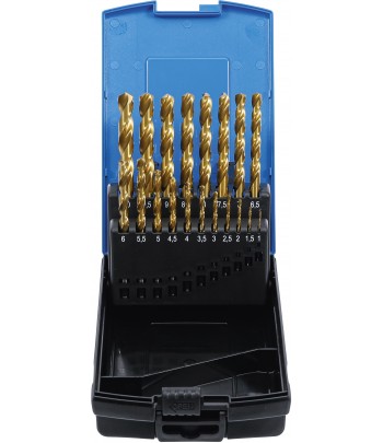 Set burghie spiralate HSS-G titan nitrurat 1 - 10 mm 19 piese