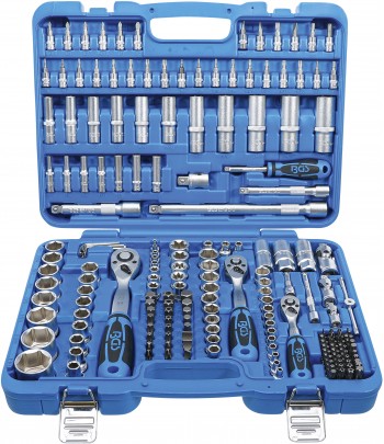Set chei tubulare 6 colturi | Antrenare 6,3 mm 1pe4 | 10 mm 3pe8 | 12,5 mm 1pe2 | Marimi în toli | 192 piese