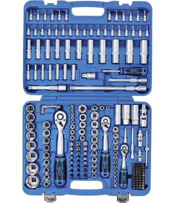 Set chei tubulare 6 colturi | Antrenare 6,3 mm 1pe4 | 10 mm 3pe8 | 12,5 mm 1pe2 | Marimi în toli | 192 piese