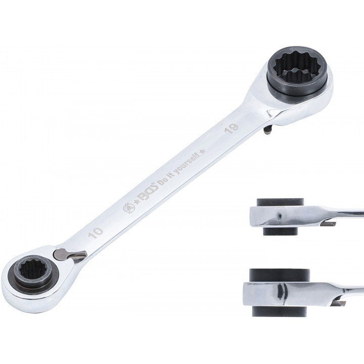 Cheie inelara cu clichet 4-in-1 10 x 13 - 17 x 19 mm