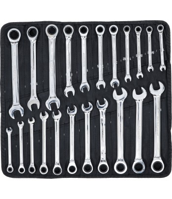 Set chei combinate cu clichet Marimi metric + toli 22 piese