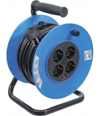 Tmbur cablu 25 m 3 x 1,5 mmpatrati 4 prize IP 20 3000 W