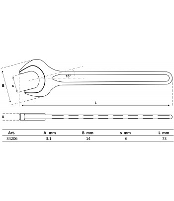 Cheie fixa simpla DIN 894 6 mm
