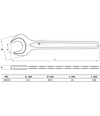 Cheie fixa simpla DIN 894 14 mm