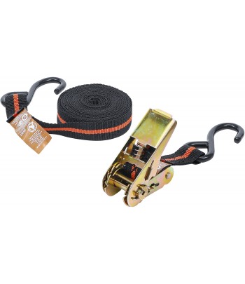 Banda de tensionare cu clichet cu 2 carlige grele 5 m x 24 mm