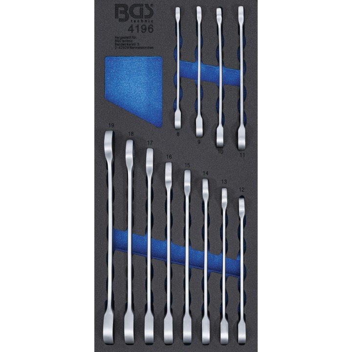 Suport organizator pentru carucior 1pe3 Set chei fixe cu inel clichet | 8 - 19 mm | 12 piese