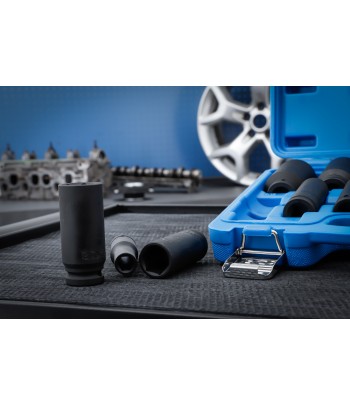 Set chei tubulare de impact cu protectie 6 colturi, adanc | 12,5 mm 1pe2 | Marimi în toli | 13 piese