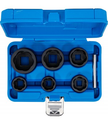 Set capete chei tubulare profil spiral / Extractoare de suruburi | 12,5 mm 1pe2 + 20 mm 3pe4 | 22 - 41 mm | 6 piese