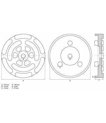 Placa de cauciuc pentru platforme elevatoare diametru 140 mm