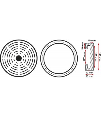 Placa de cauciuc pentru platforme elevatoare diametru 150 mm