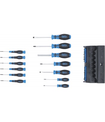 Set surubelniTe cu sortiment de biti in suport de plastic 29 piese