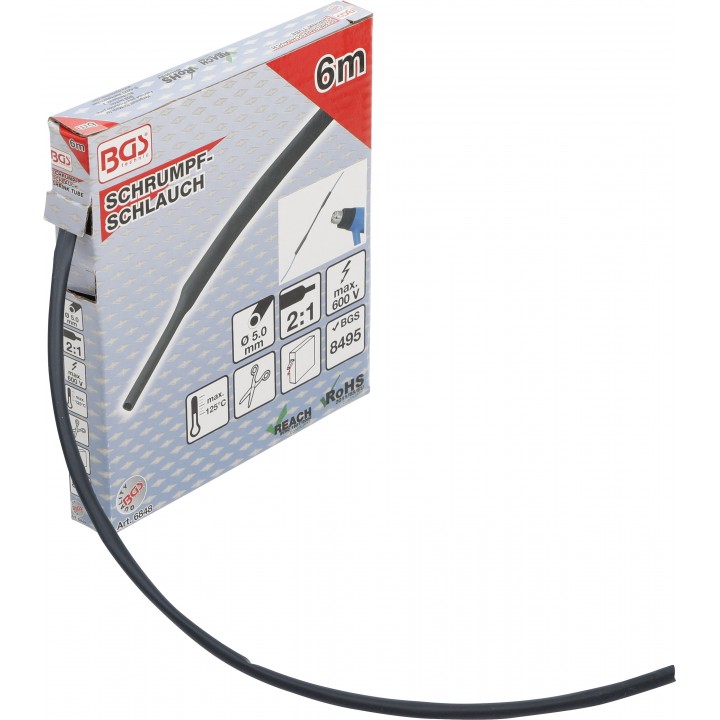 Cutie furtunuri contractabile negru diametru 5 mm 6 m