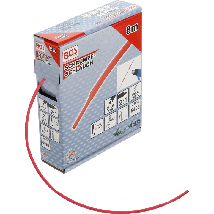 Cutie furtunuri contractabile rosie diametru 3 mm 8 m