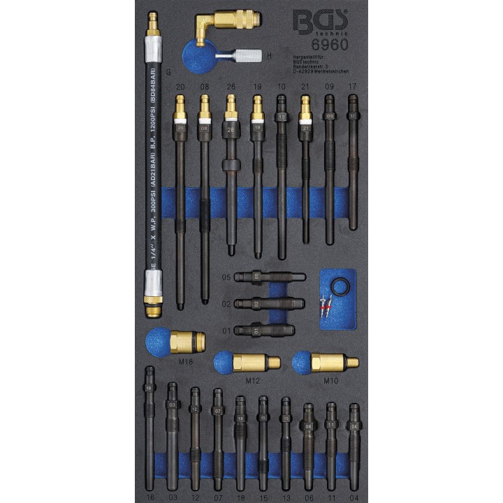 Suport organizator pentru cărucior 1pe3| Set adaptoare pentru tester compresie si pierdere presiune | 30 piese