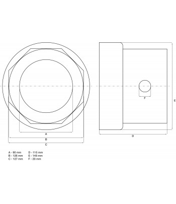 Cheie piulite butuc Opt laturi pentru remorca R.O.R. 127 mm