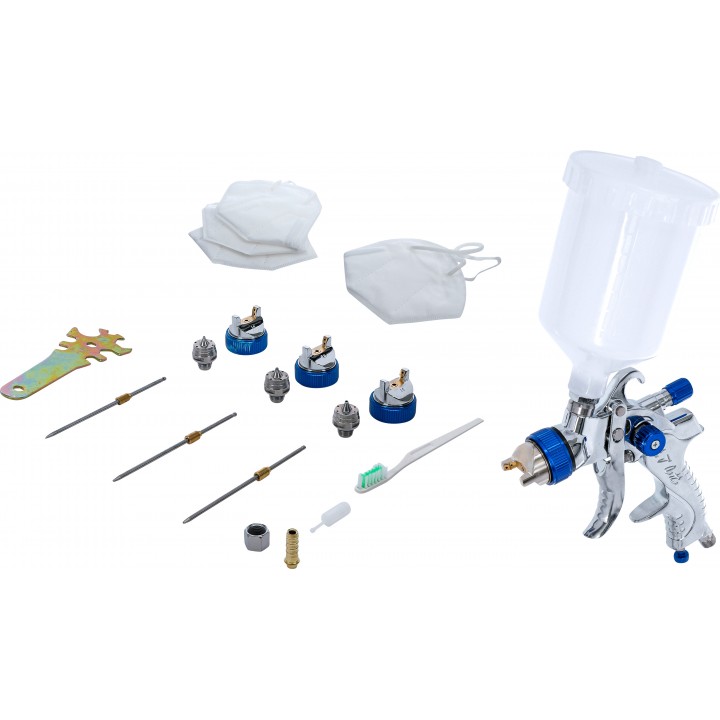 Pistol de vopsit pneumatic cu 3 duze de pulverizare 1,2 - 1,7 - 2,0 mm