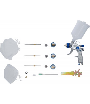 Pistol de vopsit pneumatic cu 3 duze de pulverizare 1,2 - 1,7 - 2,0 mm