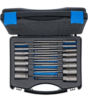 Set chei tubulare 6 colturi|extra lungi|Antrenare 6 colturi exterior 6,3 mm 1pe4|pentru masini de gaurit|5,5-19 mm|15piese