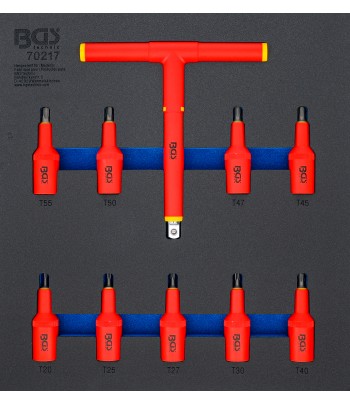 Suport organizator pentru cărucior | 2pe3 | : Set capete biti VDE | 12,5 mm 1pe2 | Profil T pentru Torx T20 - T55 | 10 piese