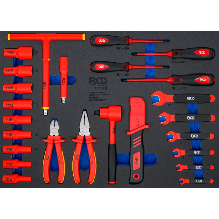 Suport organizator pentru carucior 3pe3| Set chei tubulare VDE | 10 mm 3pe8 inch | 26 piese