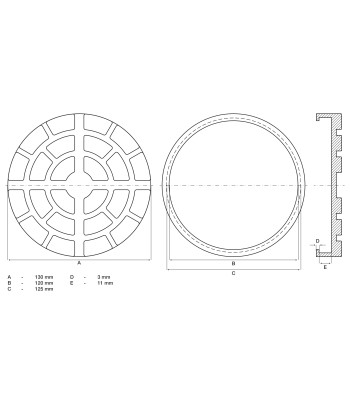 Placa de cauciuc pentru platforme elevatoare diametru 130 mm