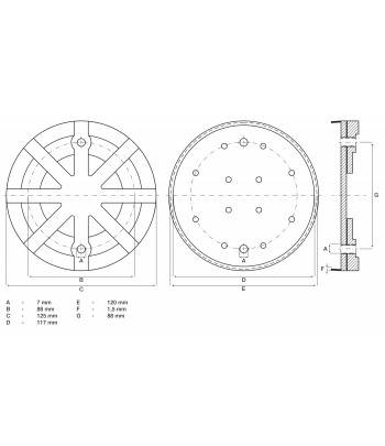 Placa de cauciuc pentru platforme elevatoare diametru 125 mm