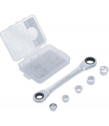 Cheie inelara cu clichet cu set adaptor 8 - 19 mm 6 piese