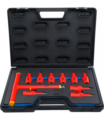 Set capete biti VDE | Antrenare patrat interior 12,5 mm 1pe2 | Profil T pentru Torx T20 - T55 | 10 piese