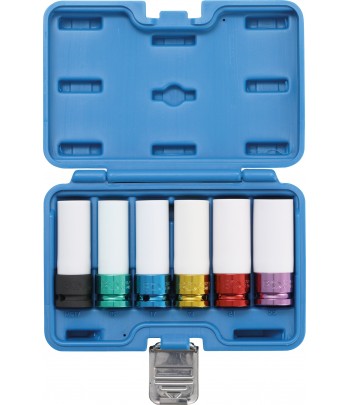 Set capete cheie de impact cu protectie | 12,5 mm 1pe2 | 15 | 17 | 19 | 27 | 22 mm / MS17 | 6 piese