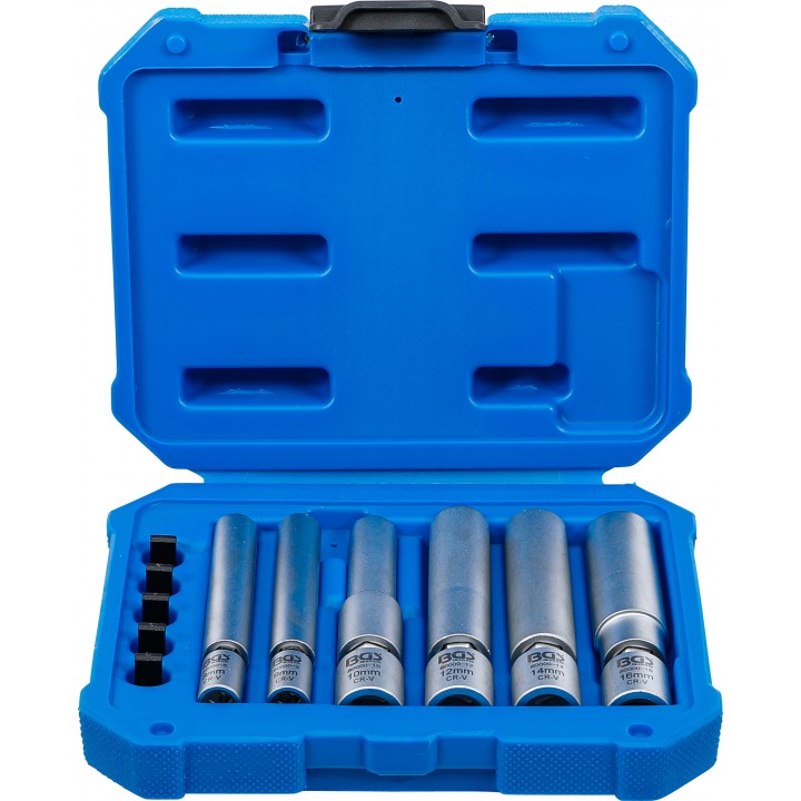 Set cap cheie articulata pentru bujii cu incandescenta si cu scanteie 8 - 9 - 10 - 12 - 14 - 16 mm 11 piese