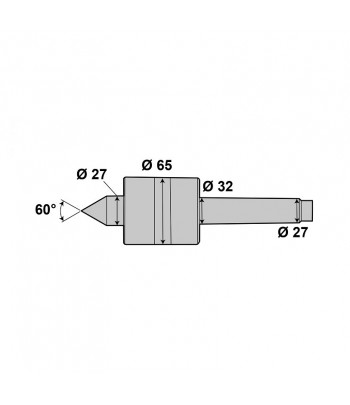 Varf rotativ de centrare CM4, con morse MK4 , 1.500 rpm - Aschietoare.com